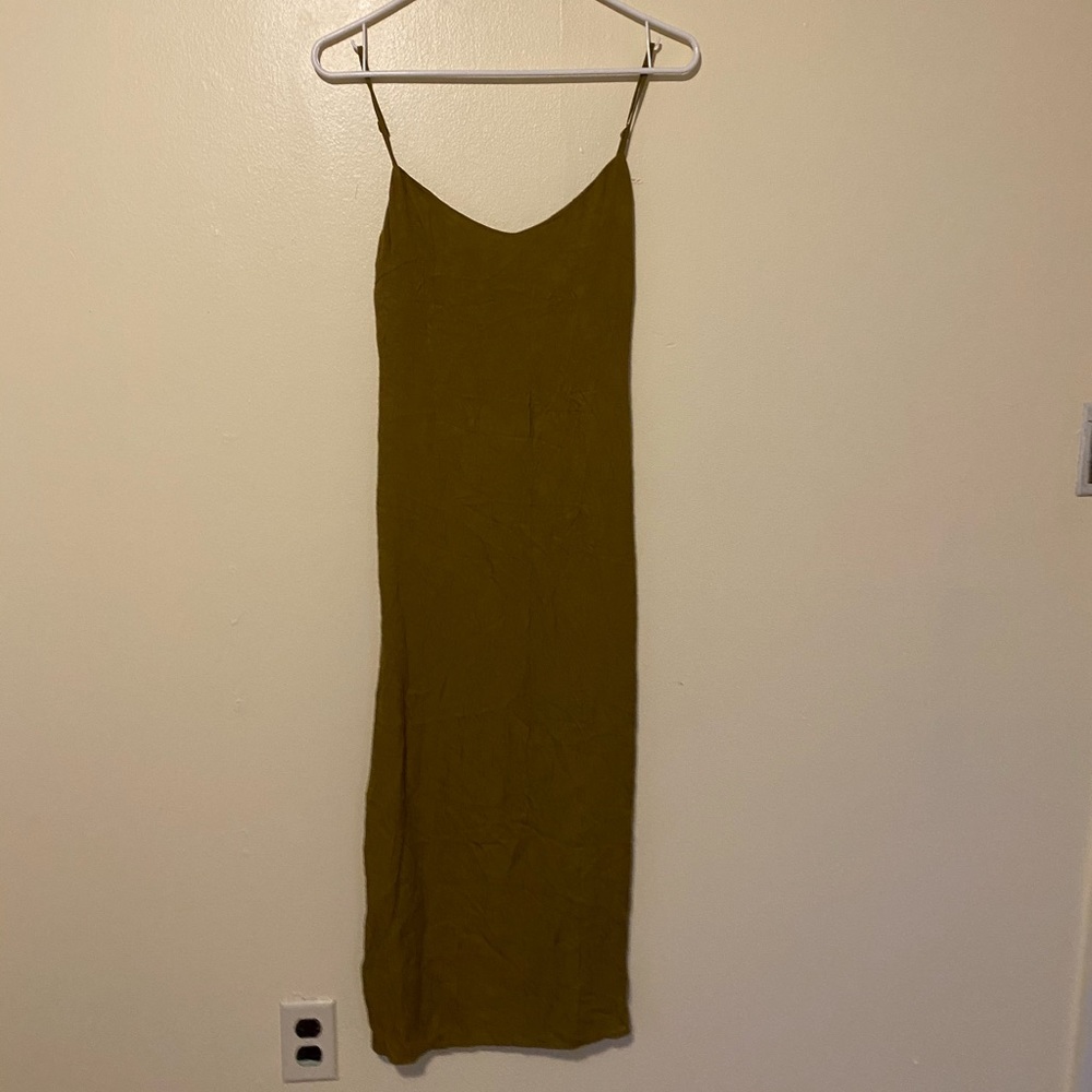 NWT Zara Khaki Slip Dress - Picture 5 of 8